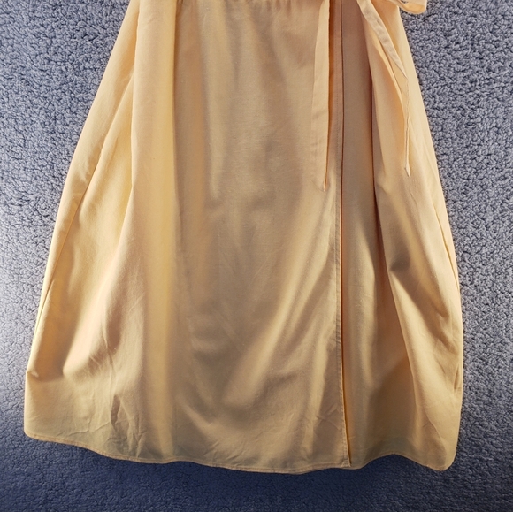 The Good Jane Yellow Linen Blend Summer Adj. Spagetti Strap Wrap Dress Sz L - Picture 5 of 14